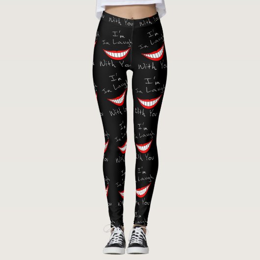 Ich lache mit dir schwarz leggings (Vorderseite)
