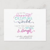 Ich lache - Stolz und Vorurteile Postkarte (Vorderseite)