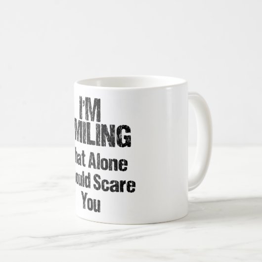 Ich lächele - lustig kaffeetasse (VorderseiteRechts)