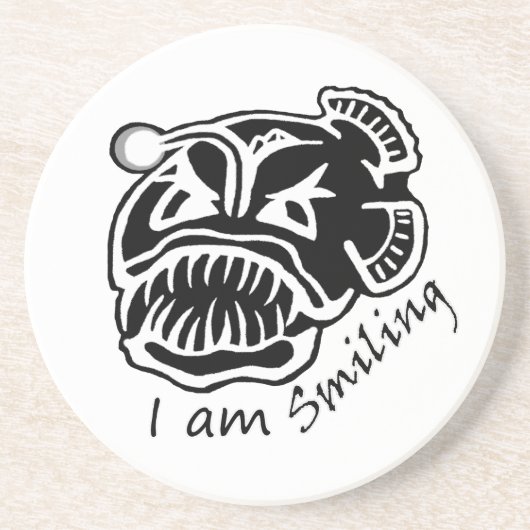 Ich lächle Anglerfisch Getränkeuntersetzer (Vorne)