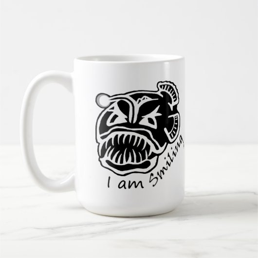 Ich lächle Anglerfisch Kaffeetasse (Links)