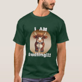 Ich lächle Highland Cow T-Shirt (Vorderseite)