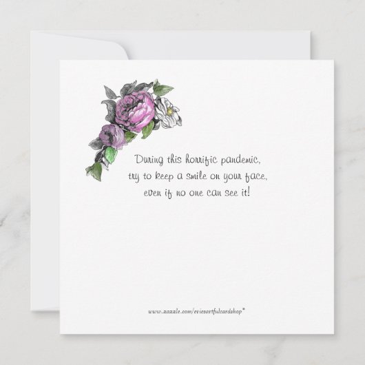 Ich lächle! Hübsche Mädchenmaske Karte (Rückseite)