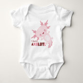 Ich lächle viel Personalisiert Kawaii Axolotl Baby Strampler (Vorderseite)