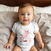 Ich lächle viel Personalisiert Kawaii Axolotl Baby Strampler