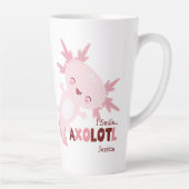Ich lächle viel Personalisiert Kawaii Axolotl Milchtasse (Rechts)