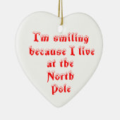 Ich lächle wegen Herzverzierung Keramikornament (Rechts)