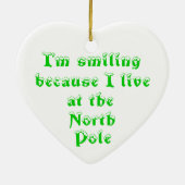 Ich lächle wegen Herzverzierung Keramikornament (Hinten)