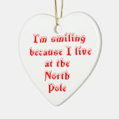 Ich lächle wegen Herzverzierung Keramikornament (Links)