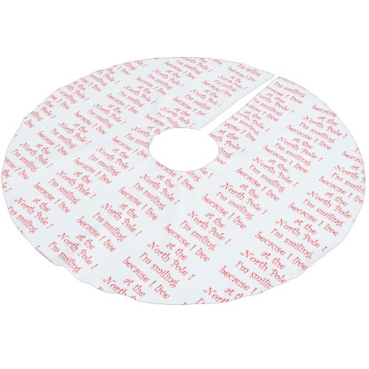 Ich lächle, weil-Baumrock Polyester Weihnachtsbaumdecke (Schrägansicht)