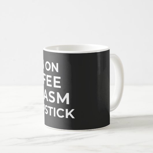 ICH LAGE AUF KAFFEESSARKASM UND LIPSTICK - SARKAST KAFFEETASSE (VorderseiteRechts)