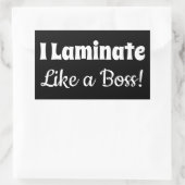 Ich laminiere wie ein schwarzes Aufkleber (Tasche)