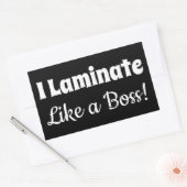 Ich laminiere wie ein schwarzes Aufkleber (Umschlag)