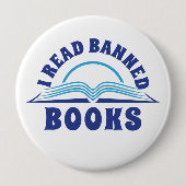 Ich las das verbotene Buch Blue Text Design Button (Vorderseite)