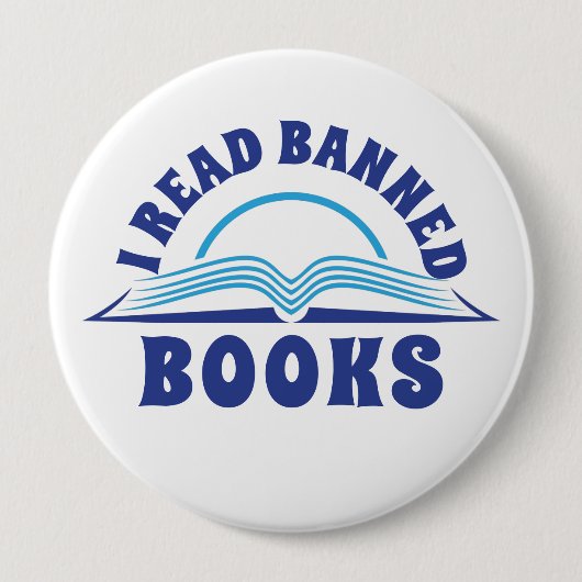 Ich las das verbotene Buch Blue Text Design Button (Vorderseite)