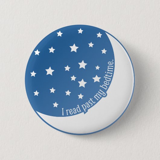 Ich las hinter meinem Bedtime Stylized grafischen Button (Vorderseite)