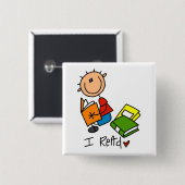 Ich las T-Shirts und Geschenke Button (Vorne & Hinten)