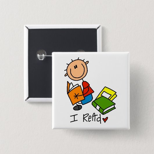 Ich las T-Shirts und Geschenke Button (Vorne & Hinten)