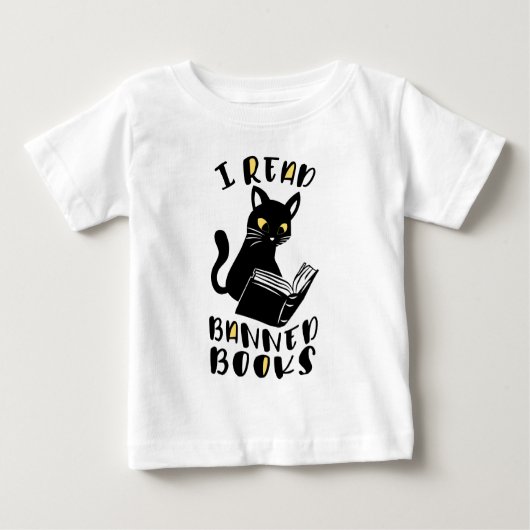 Ich las verbotene Bücher Katze Baby T-shirt (Vorderseite)