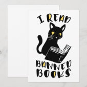 Ich las verbotene Bücher Katze Einladung (Vorne/Hinten)