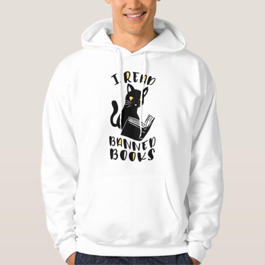 Ich las verbotene Bücher Katze Hoodie (Vorderseite)
