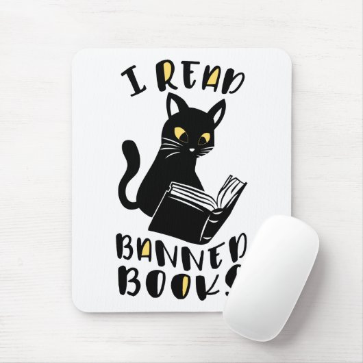Ich las verbotene Bücher Katze Mousepad (Mit Mouse)