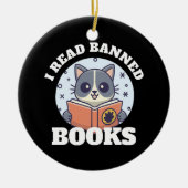 Ich las verbotene Bücher Keramik Ornament (Vorne)