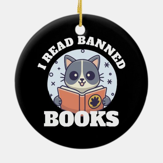 Ich las verbotene Bücher Keramik Ornament (Hinten)