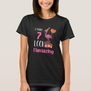 Ich lasse 7 sehen fantastisch 7 Jahre alt Flamingo T-Shirt
