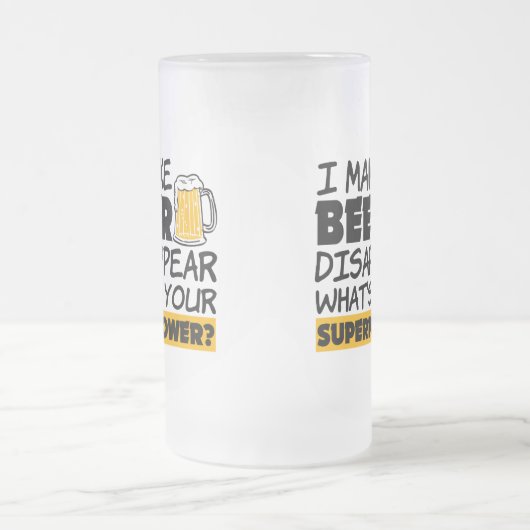 Ich lasse Bier verschwinden lustig Mattglas Bierglas (Mittel)