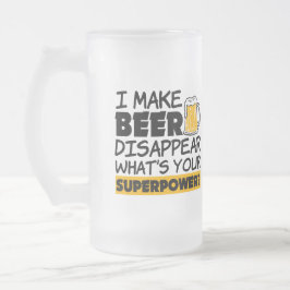 Ich lasse Bier verschwinden lustig Mattglas Bierglas