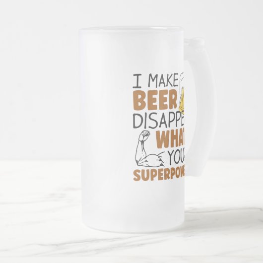 Ich lasse Bier verschwinden Mattglas Bierglas (VorderseiteRechts)