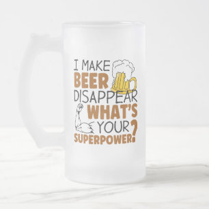Ich lasse Bier verschwinden Mattglas Bierglas