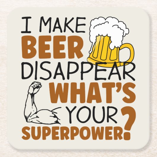 Ich lasse Bier verschwinden Rechteckiger Pappuntersetzer (Vorderseite)