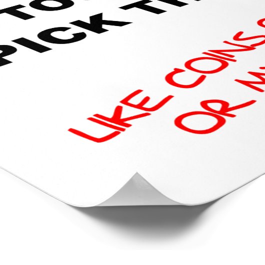 Ich lasse Dinge auf Witziges Poster fallen (Ecke)