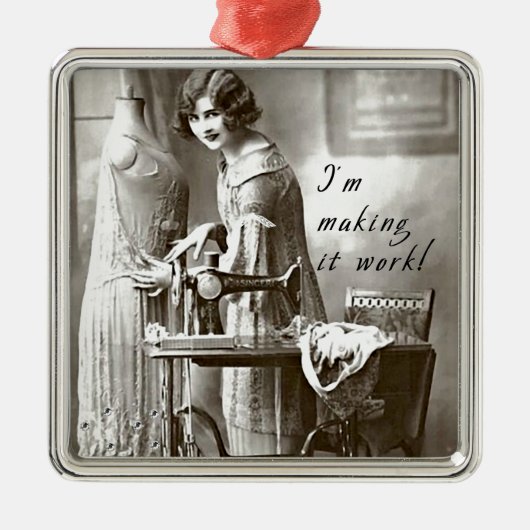 Ich lasse es arbeiten silbernes ornament (Vorne)