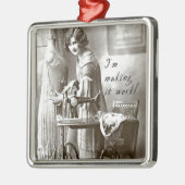 Ich lasse es arbeiten silbernes ornament (Links)