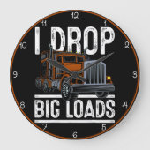 Ich lasse große Lastkraftwagen fallen Große Wanduhr (Vorderseite)