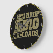 Ich lasse große Lastkraftwagen fallen Große Wanduhr (Winkel)