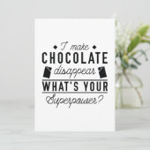 Ich lasse Schokolade verschwinden Dankeskarte (Stehend Vorderseite)