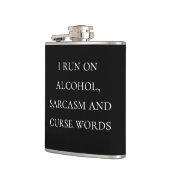 Ich laufe auf Alkohol Sarcasm und Fluch Worte Flachmann (Links)