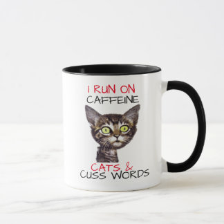 ICH LAUFE AUF CAFFEINE CATS & CUSS WORTEN TASSE