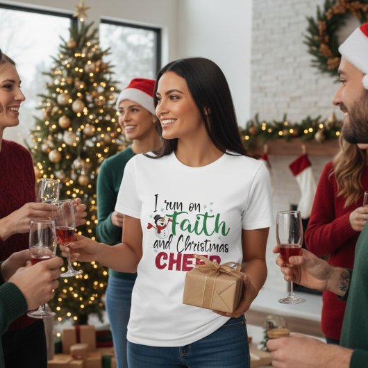 Ich laufe auf dem Glauben und Weihnachten heiße Fe T-Shirt