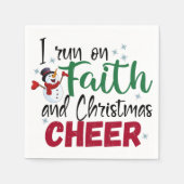 Ich laufe auf den Glauben und Weihnachten-Freude-U Serviette (Vorderseite)