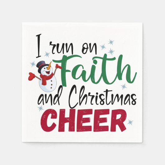 Ich laufe auf den Glauben und Weihnachten-Freude-U Serviette (Vorderseite)
