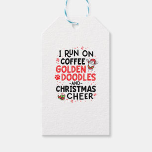 Ich laufe auf den goldenen Doodles und Weihnachtsj Geschenkanhänger