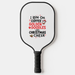 Ich laufe auf den goldenen Doodles und Weihnachtsj Pickleball Schläger