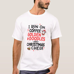 Ich laufe auf den goldenen Doodles und Weihnachtsj T-Shirt