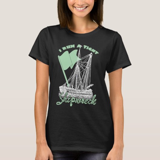 Ich laufe auf einer strengen Shipwreck-Mama von zw T-Shirt (Vorderseite)