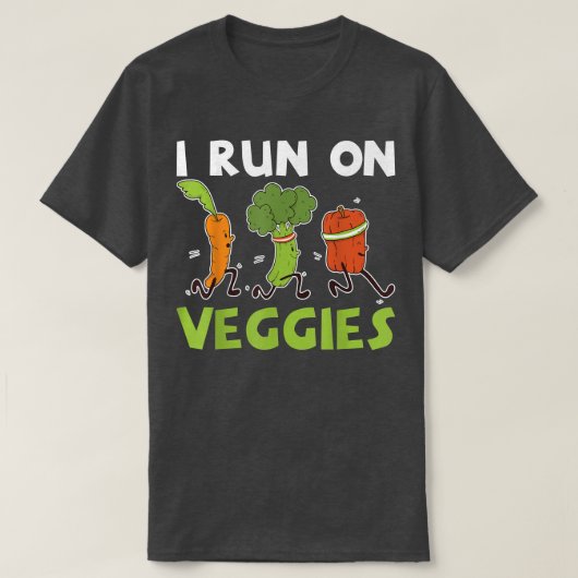 Ich laufe auf Gemüse Obst und Gemüse Gemüse Gemüse T-Shirt (Design vorne)